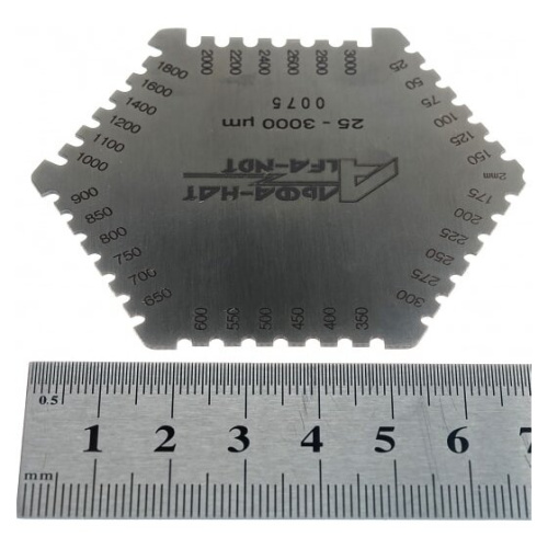 Толщиномер-гребенка мокрого слоя краски АЛЬФА-НДТ 25-3000 УП-00002407 с первичной калибровкой