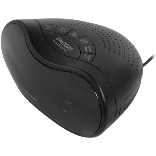 Радиобудильник Hyundai H-RCL200 черный, подсветка красная