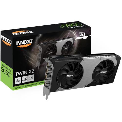 Видеокарта INNO3D RTX 5060 Ti Twin X2 (N506T2-08D7-193075N)/RTX5060Ti, HDMI, DP*3, 8G,D7