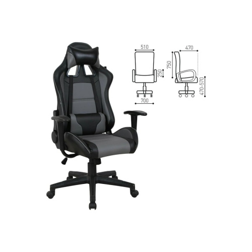 Кресло игровое Brabix GT Racer GM-100 (531926) черный/серый