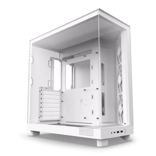 Корпус NZXT H6 Flow (CC-H61FW-01) без БП Midi-Tower, TG, 3x120mm, 2xUSB-A 3.2 + 1xUSB-C ATX, mITX White