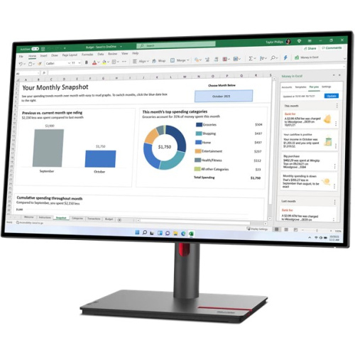 Монитор Lenovo ThinkVision P27q-30 (63A2GAT1UK) черный