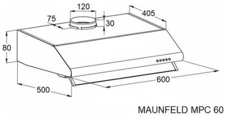 Вытяжка подвесная MAUNFELD MPC 60 серебристый/прозрачный