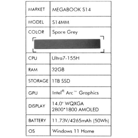 14" Ноутбук Tecno Megabook S14MM серый