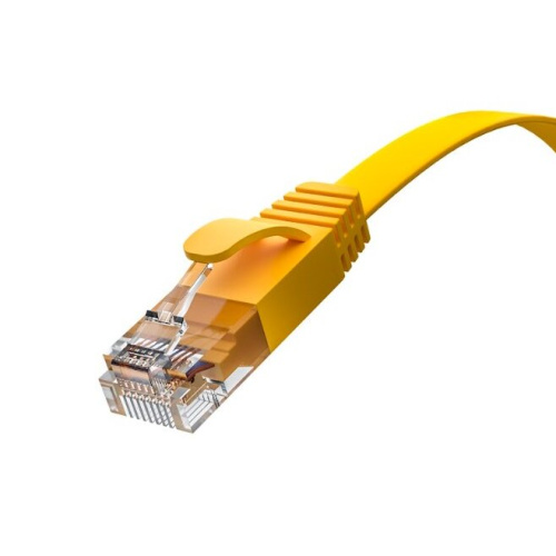 Патч-корд Greenconnect Prof GCR-52826 плоский прямой 15.0m, UTP медь RJ45, кат.6, желтый