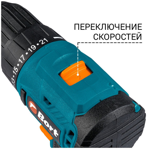 Дрель-шуруповерт аккумуляторная Bort BAB-21-BLK (2x1,5Ah) (93413526)