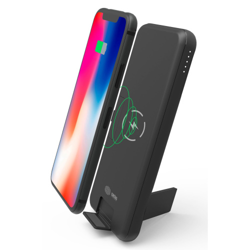 Мобильный аккумулятор Cactus CS-PBFSQT-10000 Li-Pol 10000mAh 3A 1xUSB беспроводная зарядка черный