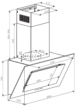 Вытяжка Weissgauff Zaurak 60 PB BL