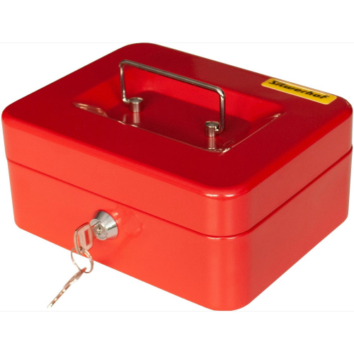 Ящик для денег Silwerhof 90x200x160 красный сталь 0.917кг