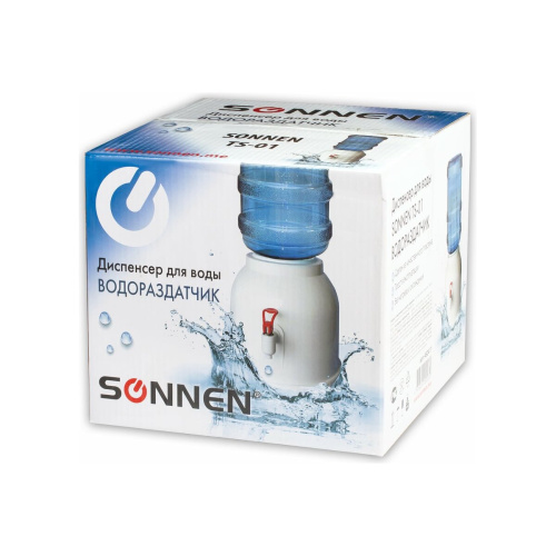 Кулер водораздатчик SONNEN TS-01 (452417) без нагрева и охлаждения, настольный, 1 кран, белый