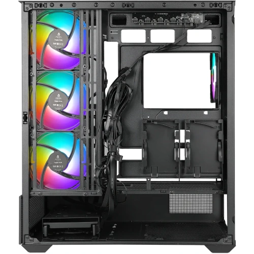 Корпус Azza Tiara (CSAZ-501B TIARA) черный без БП ATX 4x120mm 2xUSB3.0 1xUSB3.1 audio bott PSU