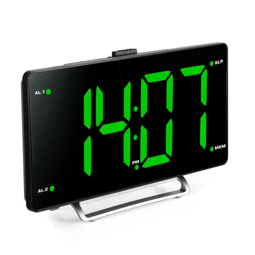 Радиобудильник Hyundai H-RCL246 черный, подсветка зеленая