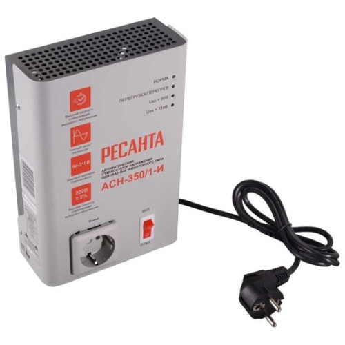 Стабилизатор напряжения Ресанта АСН-350/1-И 0.35кВА белый (63/6/74)