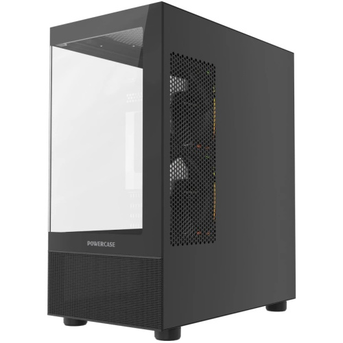 Корпус Powercase Vision Micro M2 ARGB (CVMBM2-A3), Tempered Glass, 3x 120mm ARGB PWM Fan, чёрный, mATX