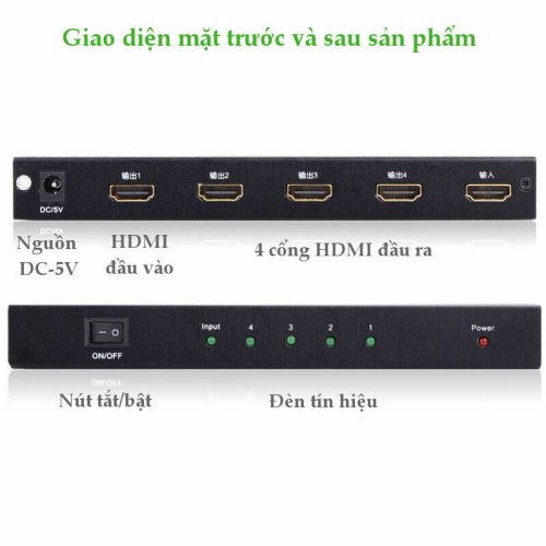Сплиттер UGREEN 40202EU HDMI Splitter 1 In 4 Out EU Black