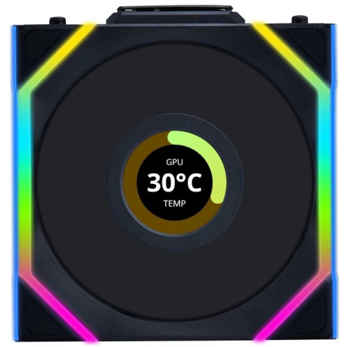 Вентилятор Lian Li UNI Fan SL Wireless LCD 120 (G99.12SLLCD1W1B.R0) / 12SLLCD1W1B Black / 120x124,5x28мм (1.6” LCD, PWM, ARGB, 1900 об/мин (Max.))