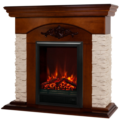 Электрокамин RealFlame Neapolis NT орех с очагом Eugene