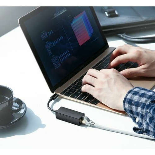 Сетевой адаптер UGREEN US236 50307 USB-C 3.1 GEN1 Male to 10/100/1000Mbps Ethernet Adapter Black