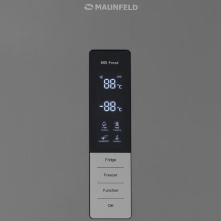 Холодильник с морозильником MAUNFELD MFF200NFSE серебристый