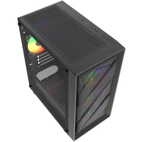 Корпус Powercase Mistral Micro EM21 (CMMEM21B-L4), Tempered Glass, 4x120mm FRGB fan, чёрный, mATX