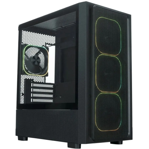 Корпус XASTRA A411M 4ARGB-FG Black (A411M-4FG12A) mATX/Mesh /ScrewlessTG+mesh panel/ 4x120mm ARGB PWM FG fans