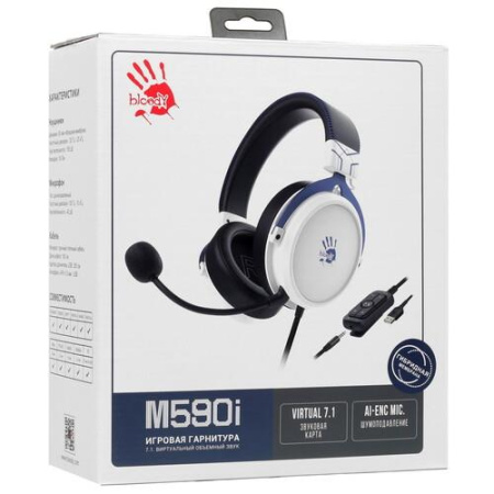 Проводные наушники A4Tech Bloody M590i белый