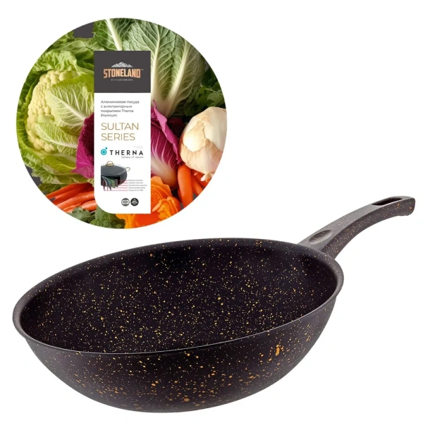 Сковорода STONELAND SLW-0828B Черный