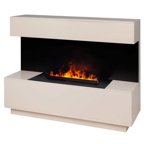 Электрокамин RealFlame Modern CST630 WT белый дуб с очагом 3D Cassette 630 Black Panel