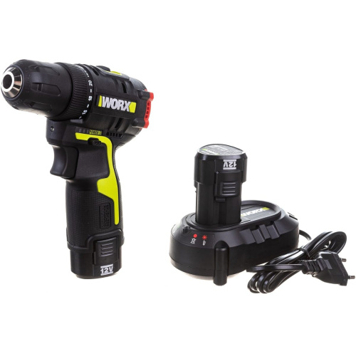 Дрель-шуруповерт WORX WU130X Professional 12В, 40Нм, 2Ач х2, ЗУ 1.5 Ач, сумка