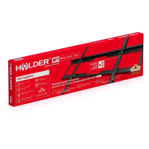 Кронштейн для телевизора Holder F6618-B черный 32"-70" до45кг фиксированный