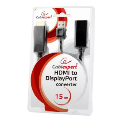 Конвертер Cablexpert DSC-HDMI-DP HDMI--DisplayPort HD19M+USBxHD20F черный