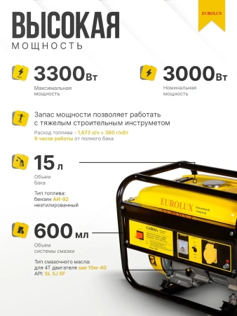 Электрогенератор Eurolux G4000A