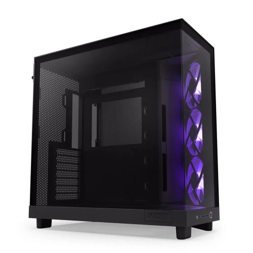 Корпус NZXT H6 Flow RGB (CC-H61FB-R1) без БП (2023), Midi-Tower, TG, 3x120mm 2xUSB-A 3.2 + 1xUSB-C ATX, mITX Black