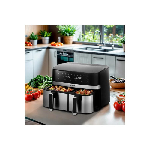 Аэрогриль KitFort KT-2261 черный и серебристый