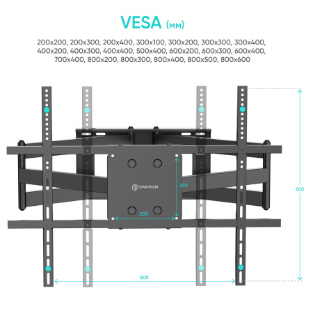 Кронштейн ONKRON M8L черный