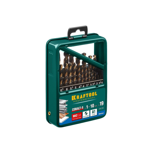 Набор сверл по металлу KRAFTOOL 29656-H19