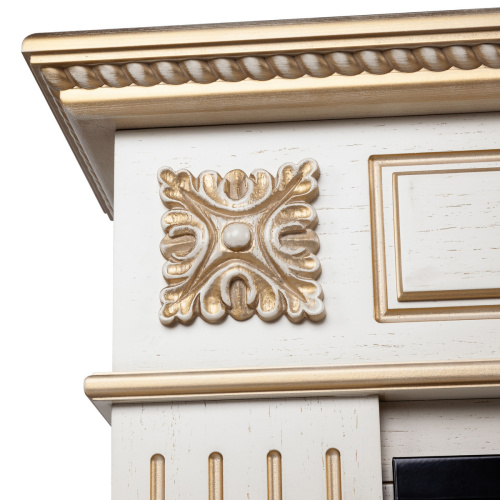 Портал каминный из МДФ RealFlame Siena 60 белый дуб с золотой патиной , под очаг Saphir 60