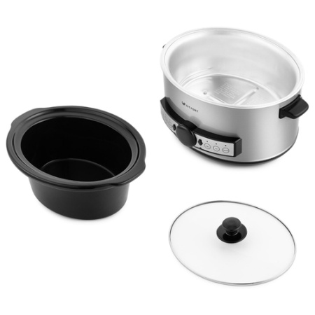 Медленноварка Kitfort КТ-212 серебристый/черный