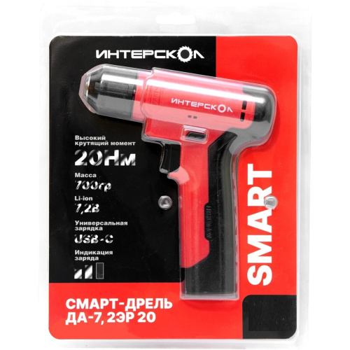Дрель-шуруповерт ИНТЕРСКОЛ ДА-7,2ЭР 20 (874.3.0.00)