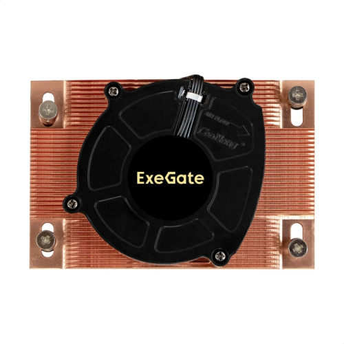 Кулер ExeGate ESNK-P0062AP4v2.PWM.1U.SP3.Cu EX297634RUS (радиальный (улитка), медный, 1U, LGA SP3, TDP 165W, PWM, 1100-6300RPM, 2 ball bearing, 4pin)