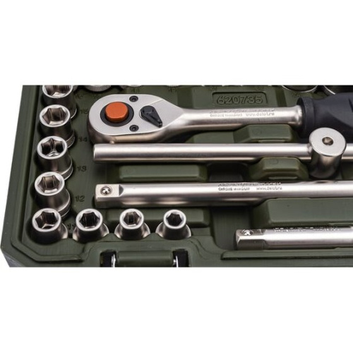 Набор головок торцевых Дело техники 620735 1/2 с комбинированными ключами, 35 предм.