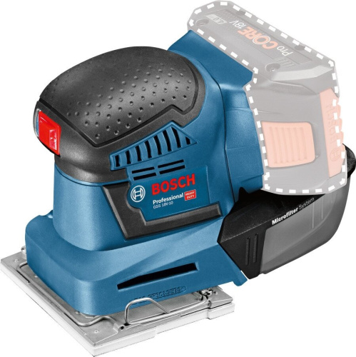 Машинка шлифовальная плоская вибрационная BOSCH GSS 18V-10 соло без акб и зу 06019D0200