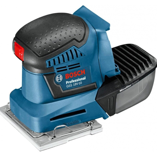 Машинка шлифовальная плоская вибрационная BOSCH GSS 18V-10 соло без акб и зу 06019D0200