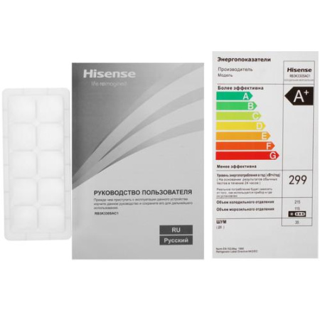 Холодильник с морозильником Hisense RB3K330SAC1 серебристый
