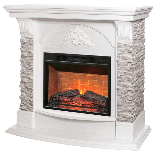 Электрокамин RealFlame Athena GR WT белый с очагом Irvine 24