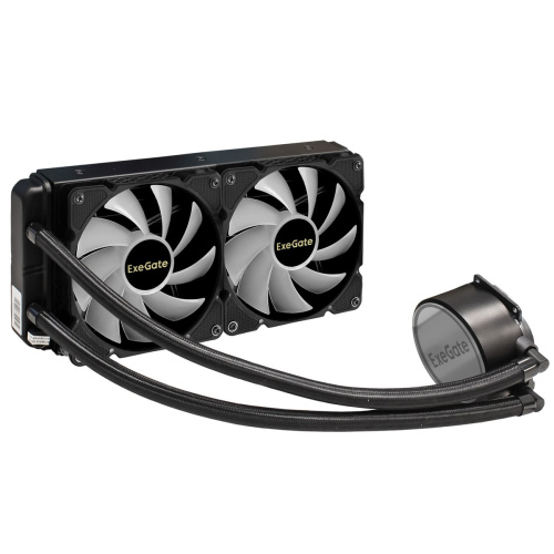 СВО ExeGate EX293458RUS BlackWater-240.PWM.ARGB 3 PIN 5V ADDRESSABLE RGB подсветка, LGA2066/2011/1366/1150/1151/1155/1156