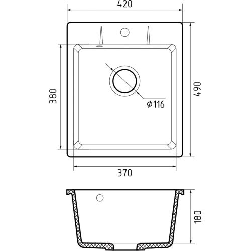 Кухонная мойка GRANFEST Urban 242 black
