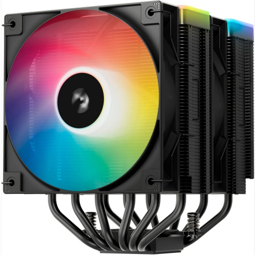 Кулер DEEPCOOL AG620 BK ARGB V2 LGA20XX/1700/1200/115X/AM5/AM4 (TDP 260W, PWM, ARGB Dual Fan 120mm, 6 тепл. трубок, черный) Ret