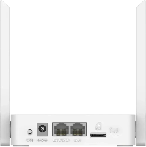 Роутер Cudy LT300 2.0 Wi-Fi 4G LTE Cat.4 N300, 2,4ГГц, до 300Мбит/с, 3G, 4G, 2x100Мбит/с, Nano-SIM, белый, 2 антенны