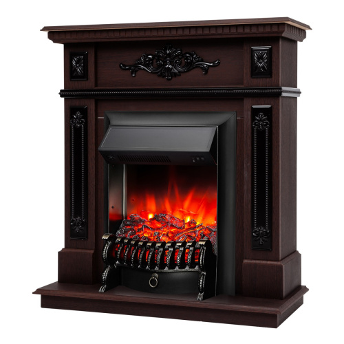Электрокамин RealFlame Lilian DN орех с очагом Fobos Lux Black